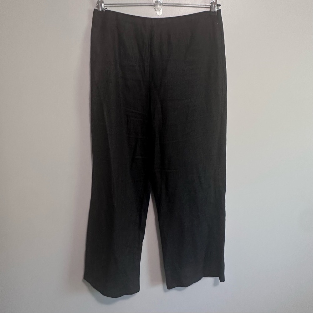 Reformation Black Linen Wide Leg Pants Womens 10 High Rise Minimal